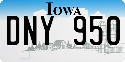 IA license plate DNY950