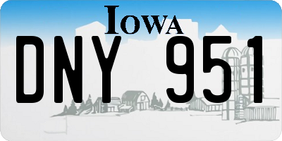 IA license plate DNY951