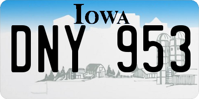 IA license plate DNY953