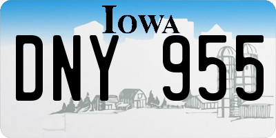 IA license plate DNY955