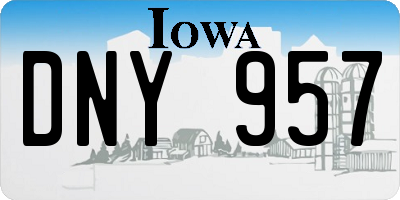 IA license plate DNY957