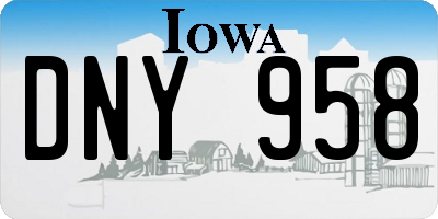 IA license plate DNY958