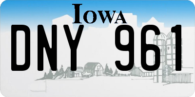 IA license plate DNY961