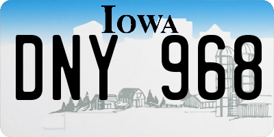 IA license plate DNY968