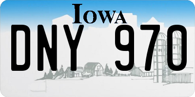 IA license plate DNY970