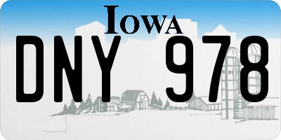 IA license plate DNY978