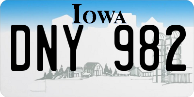 IA license plate DNY982