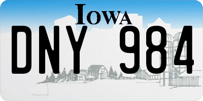 IA license plate DNY984