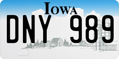 IA license plate DNY989