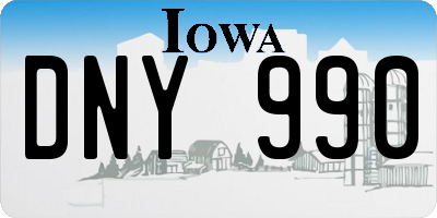 IA license plate DNY990