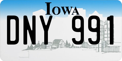 IA license plate DNY991