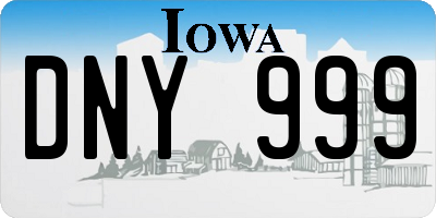IA license plate DNY999