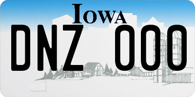 IA license plate DNZ000