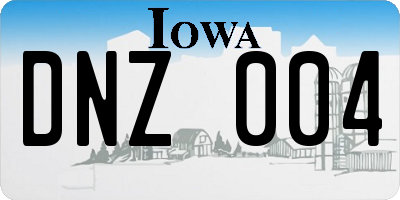 IA license plate DNZ004