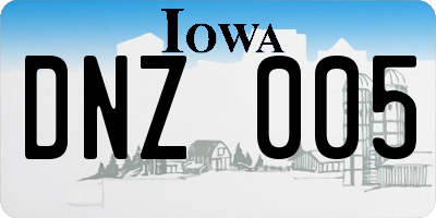 IA license plate DNZ005