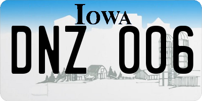 IA license plate DNZ006
