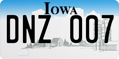 IA license plate DNZ007