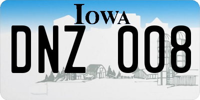 IA license plate DNZ008