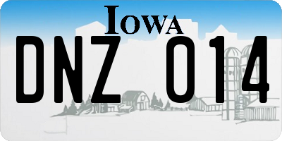 IA license plate DNZ014