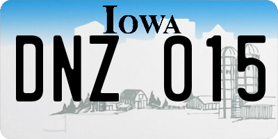 IA license plate DNZ015