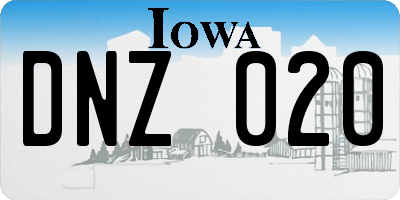 IA license plate DNZ020