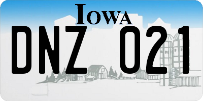 IA license plate DNZ021
