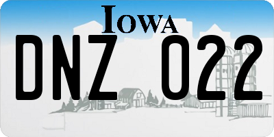 IA license plate DNZ022