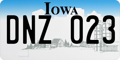 IA license plate DNZ023