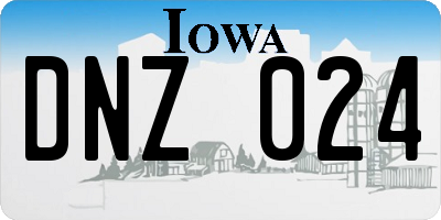 IA license plate DNZ024