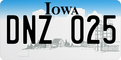IA license plate DNZ025