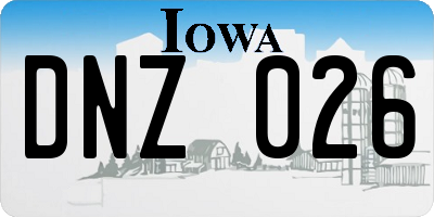 IA license plate DNZ026