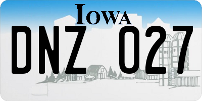 IA license plate DNZ027