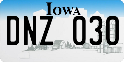 IA license plate DNZ030