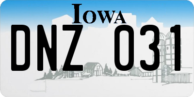 IA license plate DNZ031