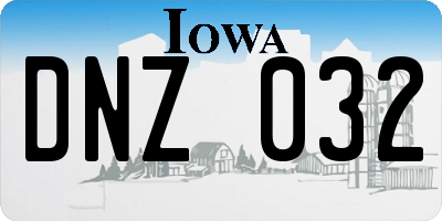 IA license plate DNZ032