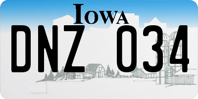 IA license plate DNZ034
