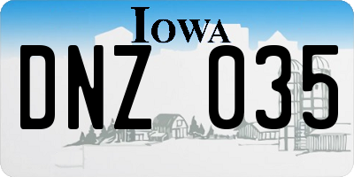 IA license plate DNZ035