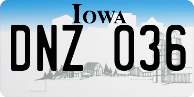 IA license plate DNZ036