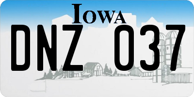 IA license plate DNZ037