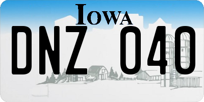 IA license plate DNZ040