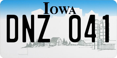 IA license plate DNZ041