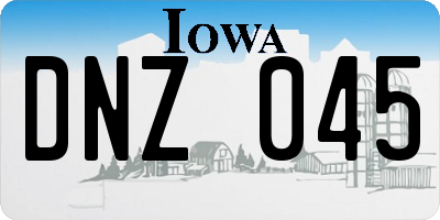 IA license plate DNZ045