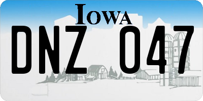 IA license plate DNZ047