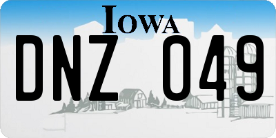 IA license plate DNZ049