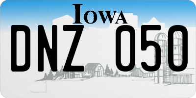 IA license plate DNZ050