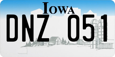 IA license plate DNZ051