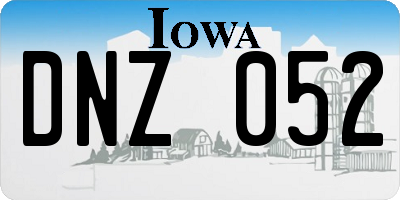 IA license plate DNZ052