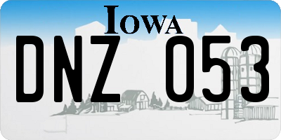 IA license plate DNZ053