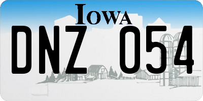 IA license plate DNZ054