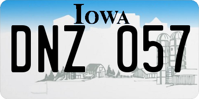 IA license plate DNZ057
